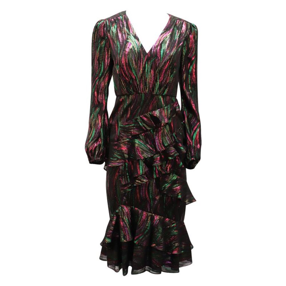 Saloni Rainbow Ayla Dress in Multicolor Silk